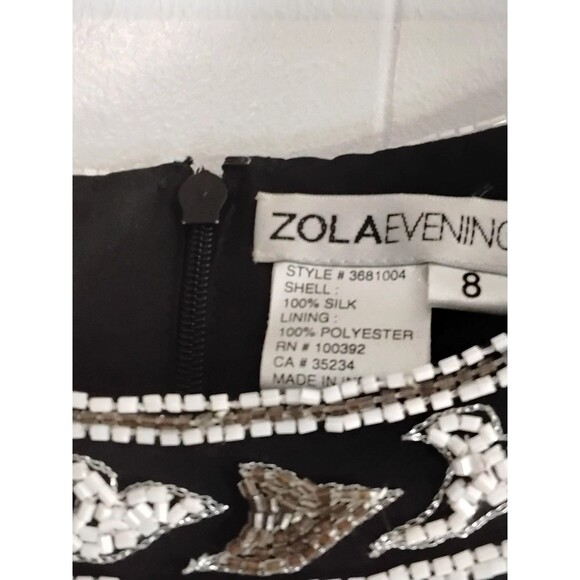 Zola Evening Silk Beaded Top Size 8 - Picture 3 of 4